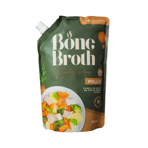 BONE BROTH POLLO GRASS FED 750ML