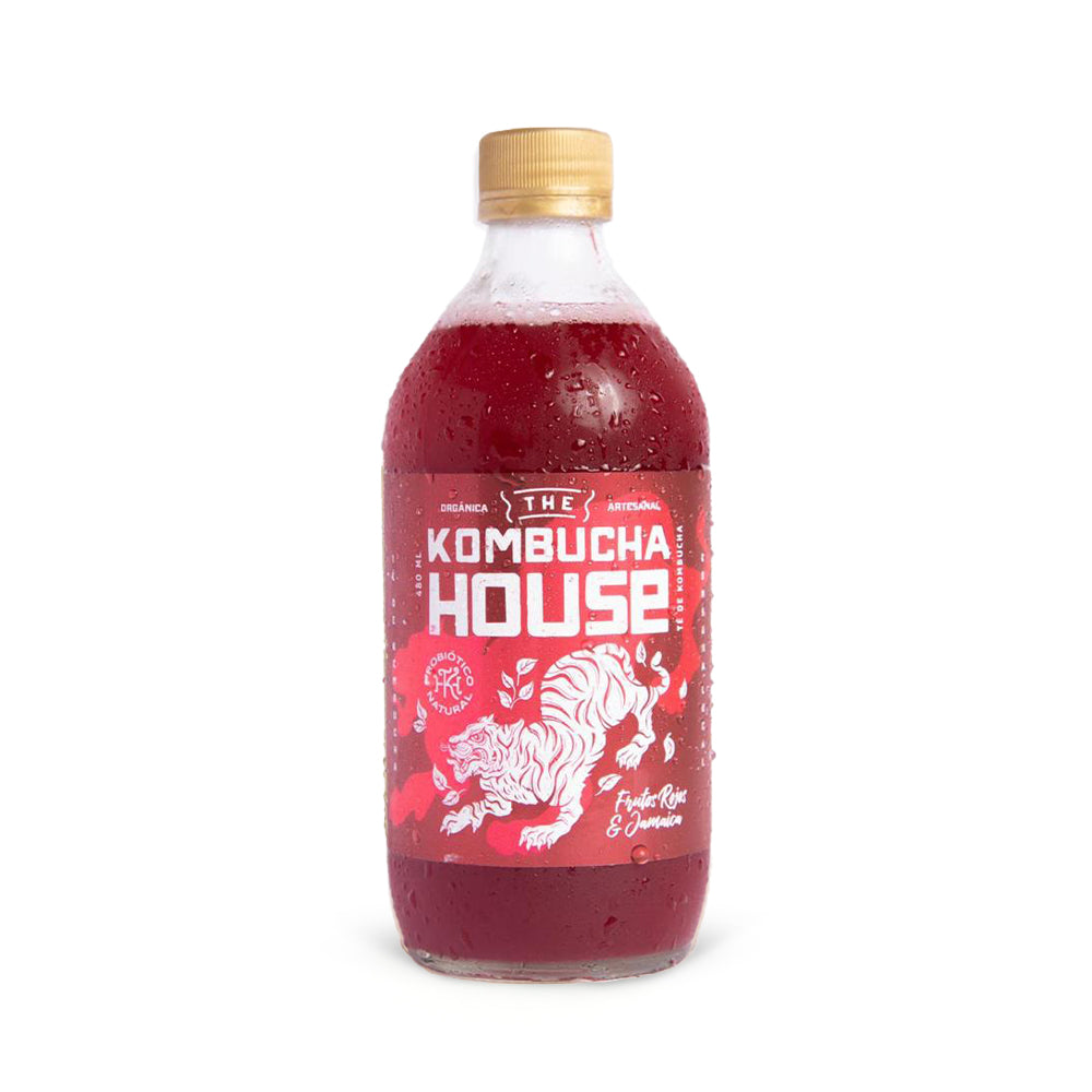 KOMBUCHA HOUSE FRUTOS ROJOS JAMAICA BOTELLA 480ML