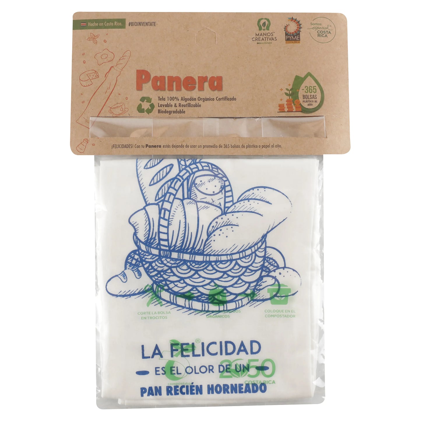BOLSA PANERA MANOS CREATIVAS 1 UNIDAD