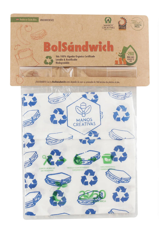 BOLSA SANDWICH MANOS CREATIVAS 1 UNIDAD