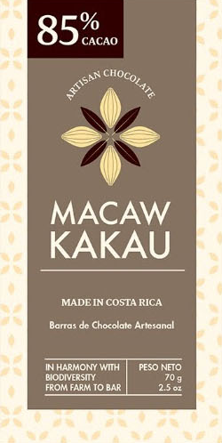 CHOCOLATE BARRA CACAO 85% MACAW KAKAU