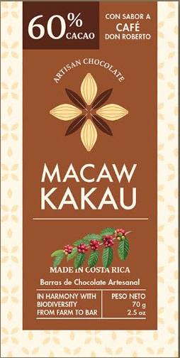 CHOCOLATE BARRA CAFE MACAW KAKAU 70G