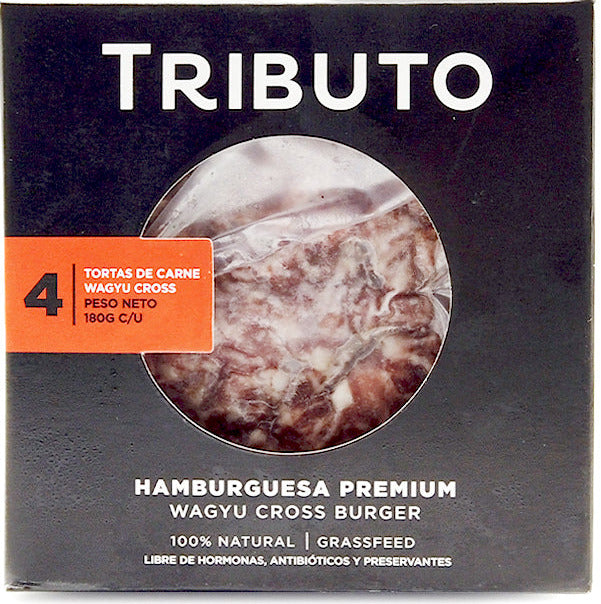 TORTAS DE CARNE WAGYU CROSS BURGER TRIBUTO - 4 UNIDADES DE 180G
