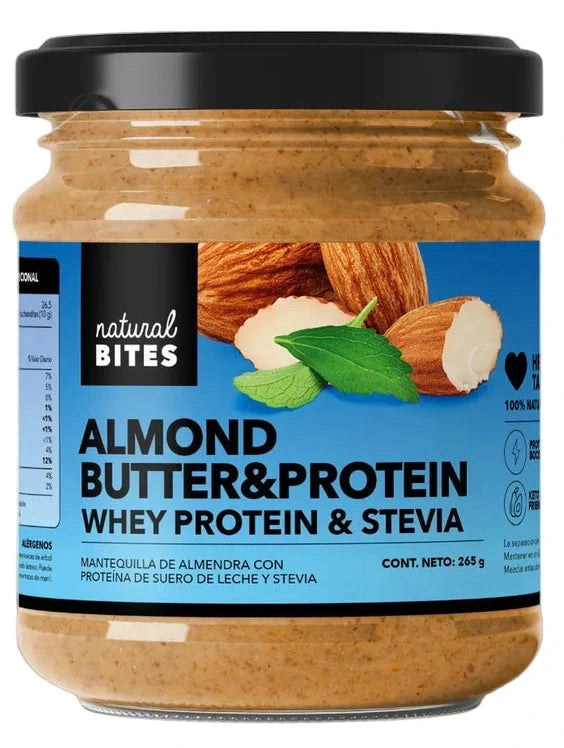 MANTEQUILLA DE  ALMENDRA+PROTEINA NATURAL BITES 265G