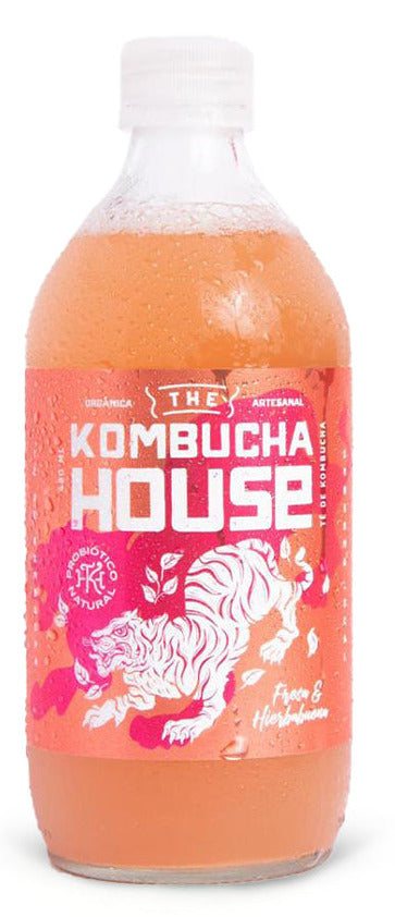KOMBUCHA HOUSE FRESA HIERBABUENA BOT 480ML