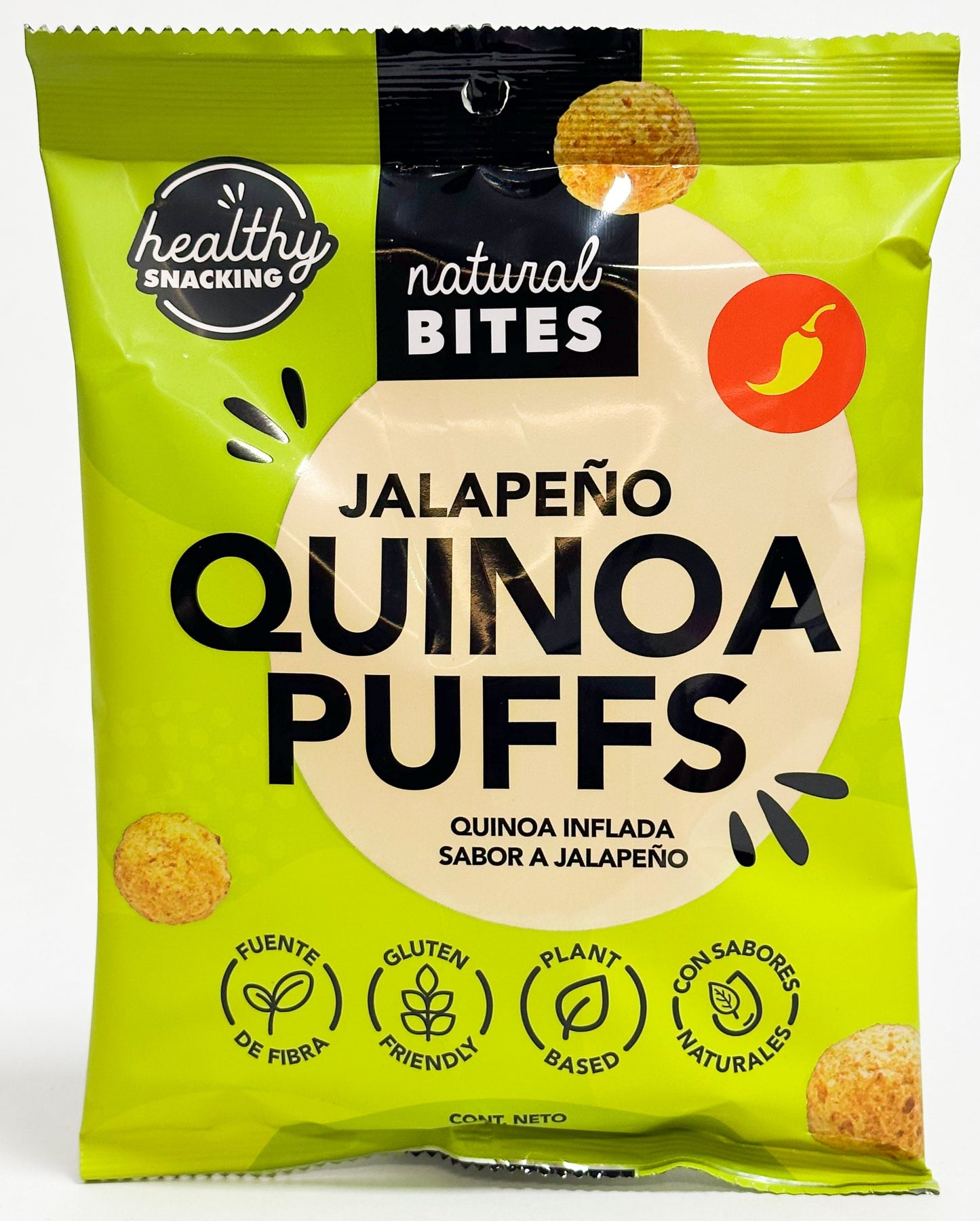 SNACK QUINOA PUFF JALAPEÑO NATURAL BITES 50g