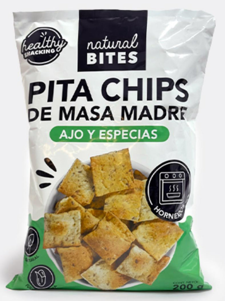 PITA CHIPS DE MASA MADRE - AJO Y ESPECIAS 220G