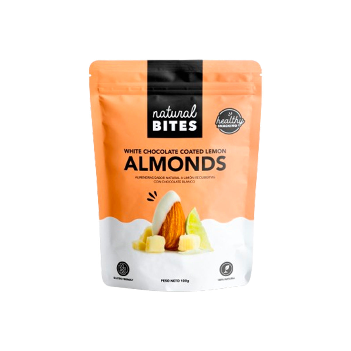 ALMENDRA CUBIERTA DE CHOCOLATE BLANCO - LIMON - NATURAL BITES 100g