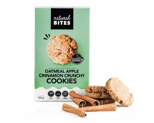 GALLETAS AVENA MANZANA CANELA NATURAL BITES 160G