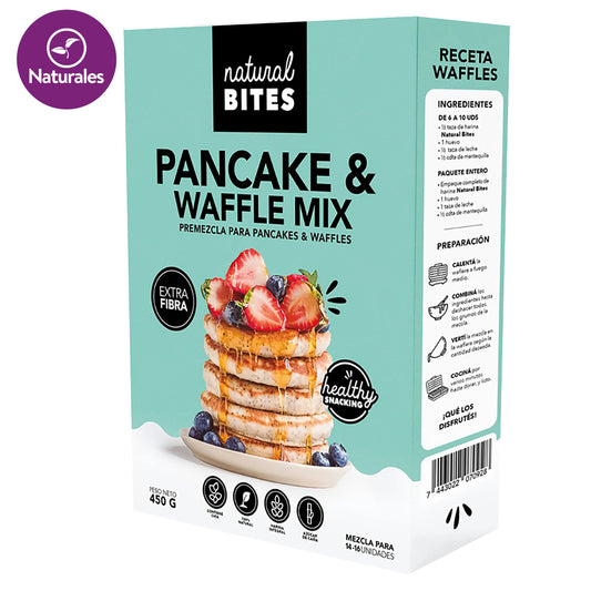 PRE MEZCLA PANCAKE WAFFLE NATURAL BITES 450G