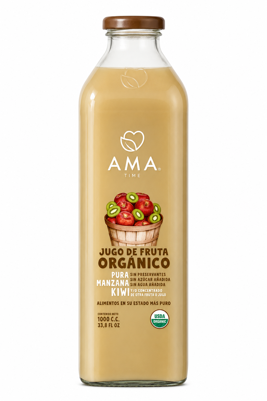 JUGO DE MANZANA Y KIWI ORGÁNICO AMA 1 LITRO