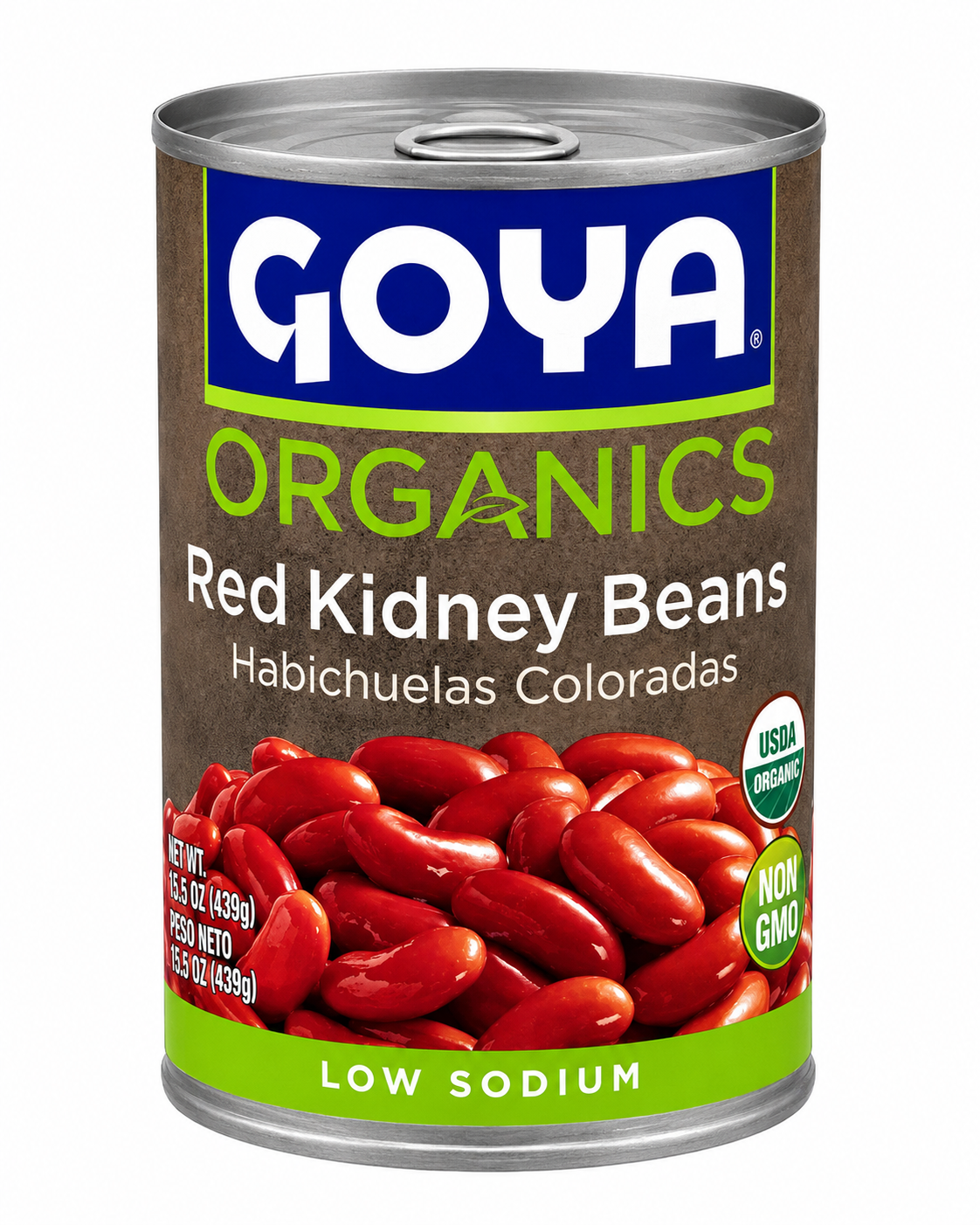 FRIJOLES ROJOS ORGÁNICOS  CON SAL MARINA GOYA LATA 439G