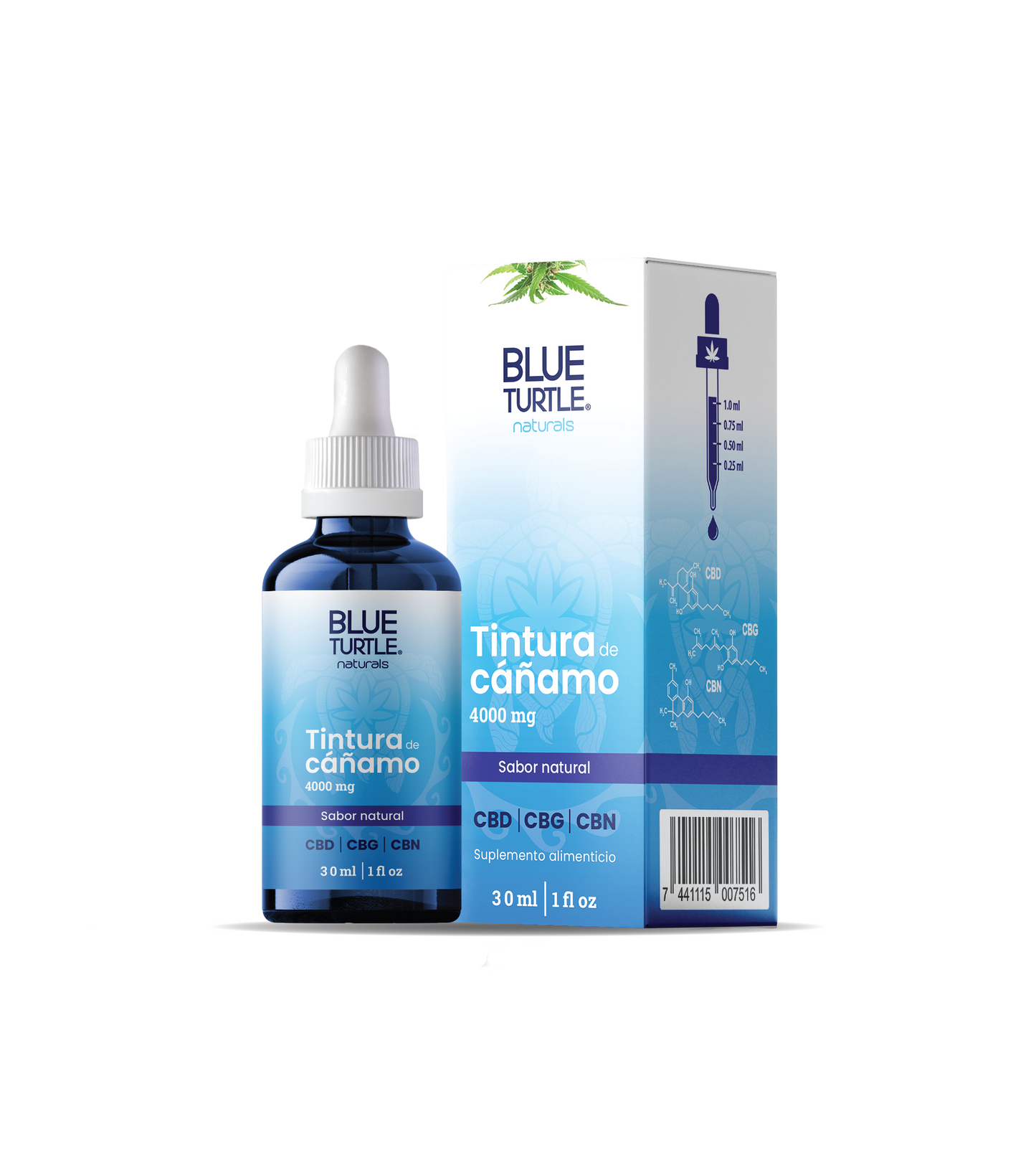 TINTURA DE CÁÑAMO NATURAL 1000MG BLUE TURTLE 30ML