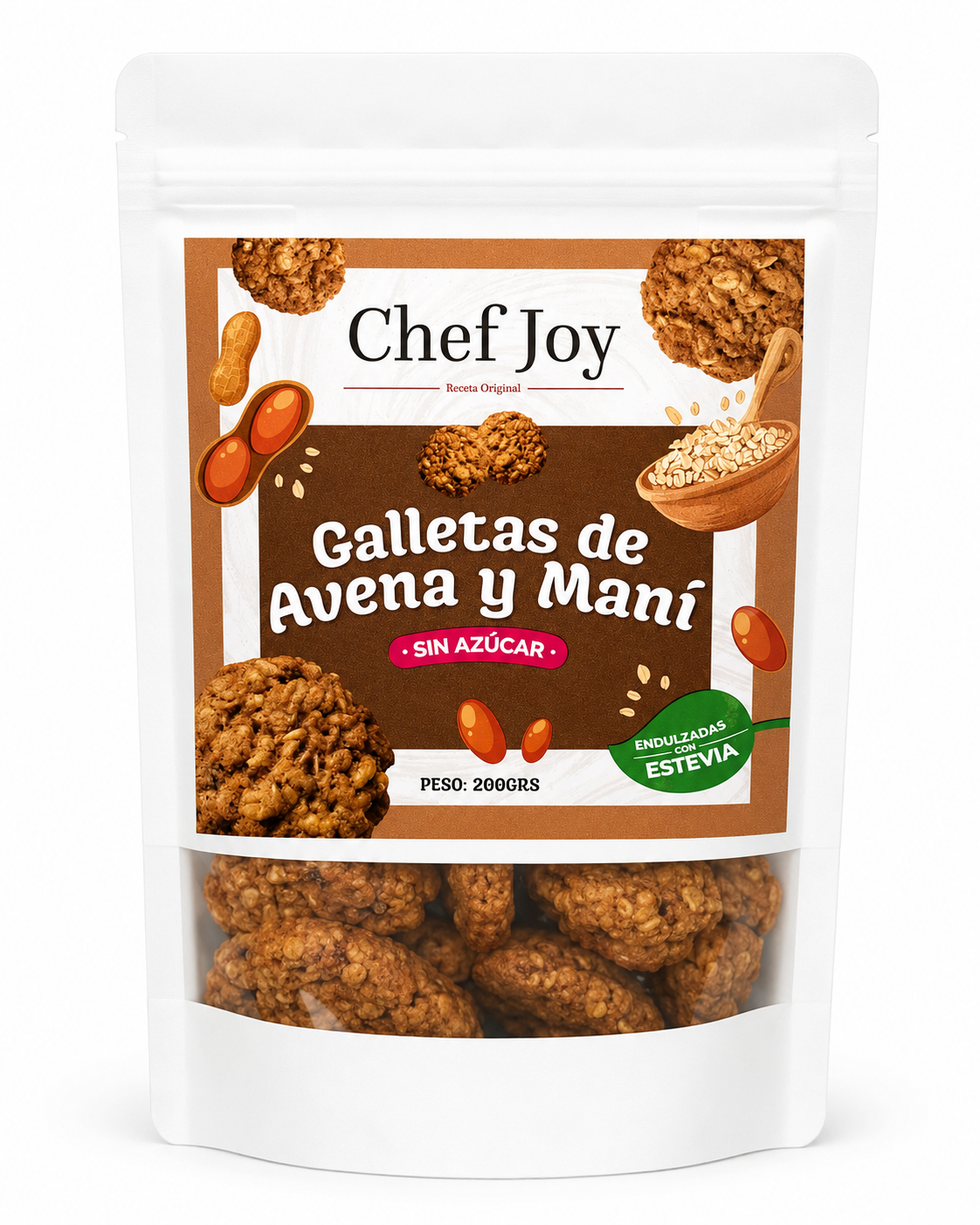 GALLETAS DE AVENA Y MANÍ CHEF JOY 200G