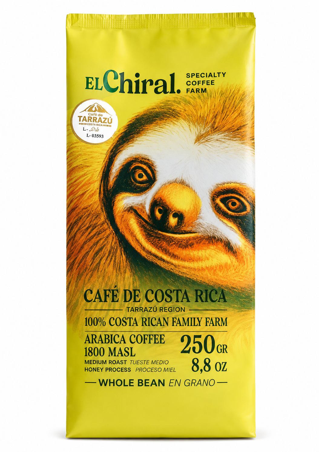 CAFÉ MOLIDO MIEL TUESTE MEDIO EL CHIRAL 250G