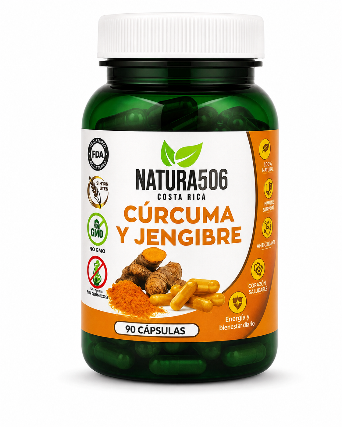 CÁPSULAS CÚRCUMA JENGIBRE NATURA 506  - 90 CÁPSULAS