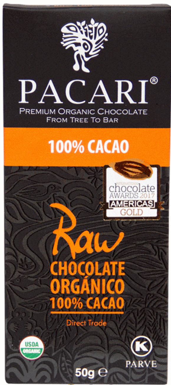 CHOCOLATE ORGÁNICO 100% PACCARI 50G