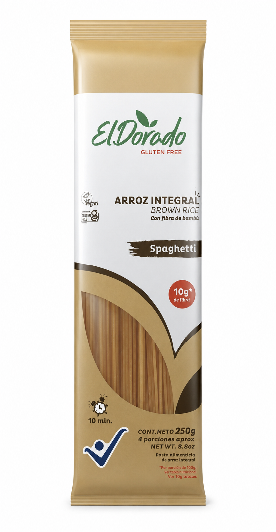 PASTA ARROZ INTEGRAL ELDORADO GLUTEN FREE 250G