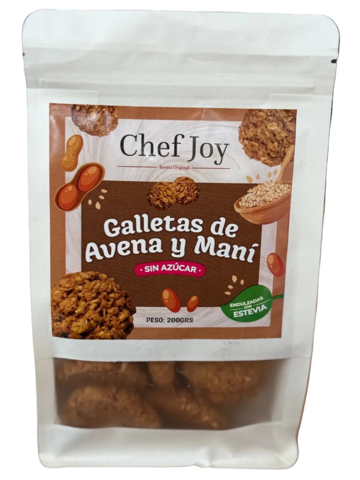 GALLETAS DE AVENA Y MANÍ CHEF JOY 200G