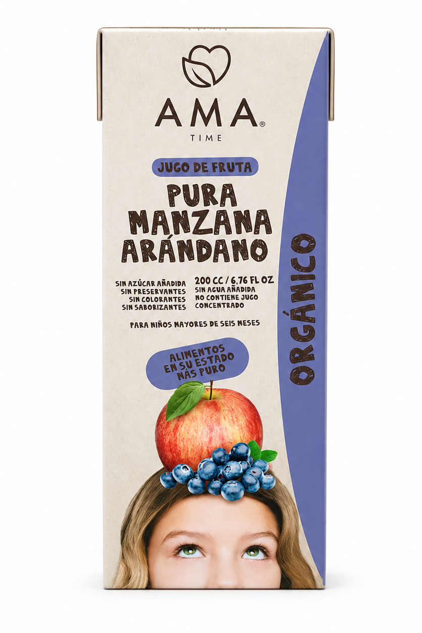 JUGO MANZANA ARÁNDANO ORGÁNICO AMA 200ml