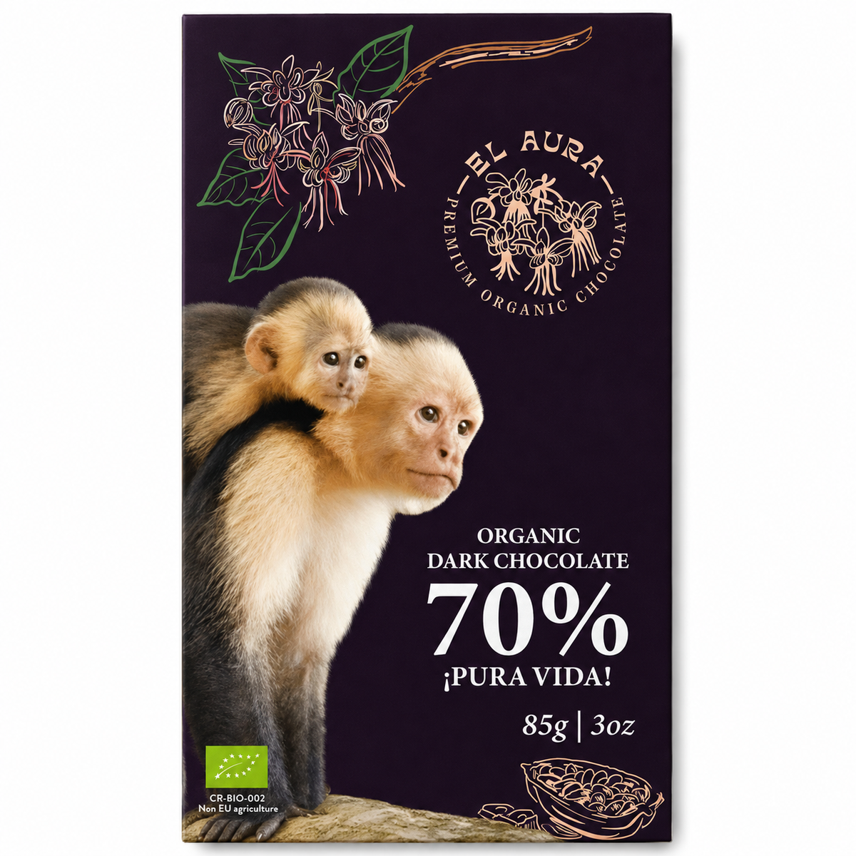 CHOCOLATE BARRA  DARK  70% EL AURA 85G
