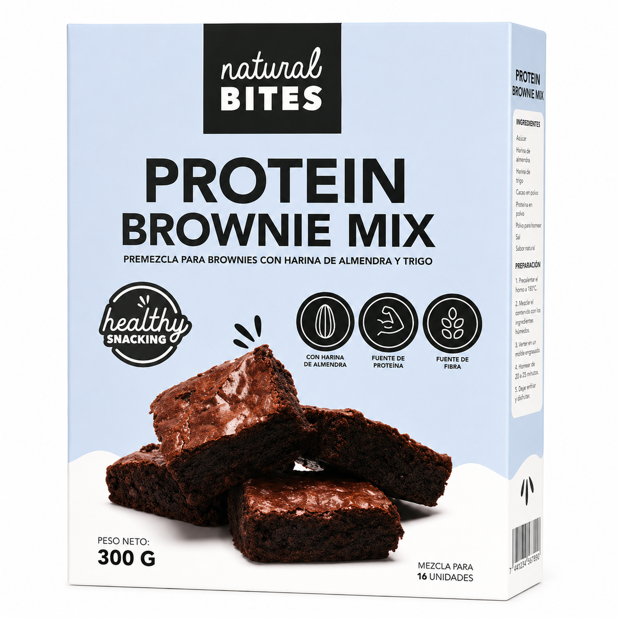 MEZCLA BROWNIE PROTEINA NATURAL BITES 300G