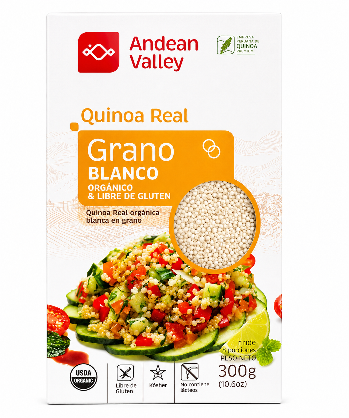QUINOA GRANO BLANCO ORGÁNICO ANDEAN VALLEY 300G