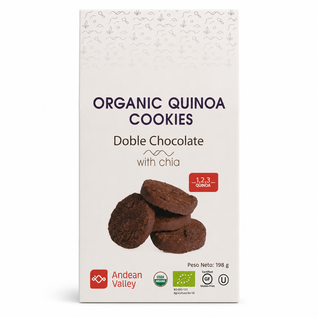 GALLETA QUINOA DOBLE CHOCOLATE ANDEAN VALLEY 200G