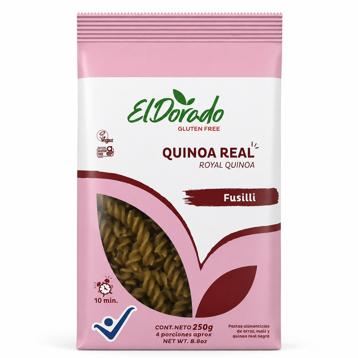 PASTA QUINOA REAL EL DORADO GLUTEN FREE FUSILLI 250G
