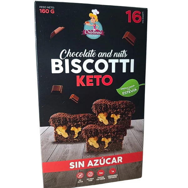 GALLETA BISCOTTI CHOCOLATE & NUTS KETO SUGAR FREE CHRISTMAS KITCHEN