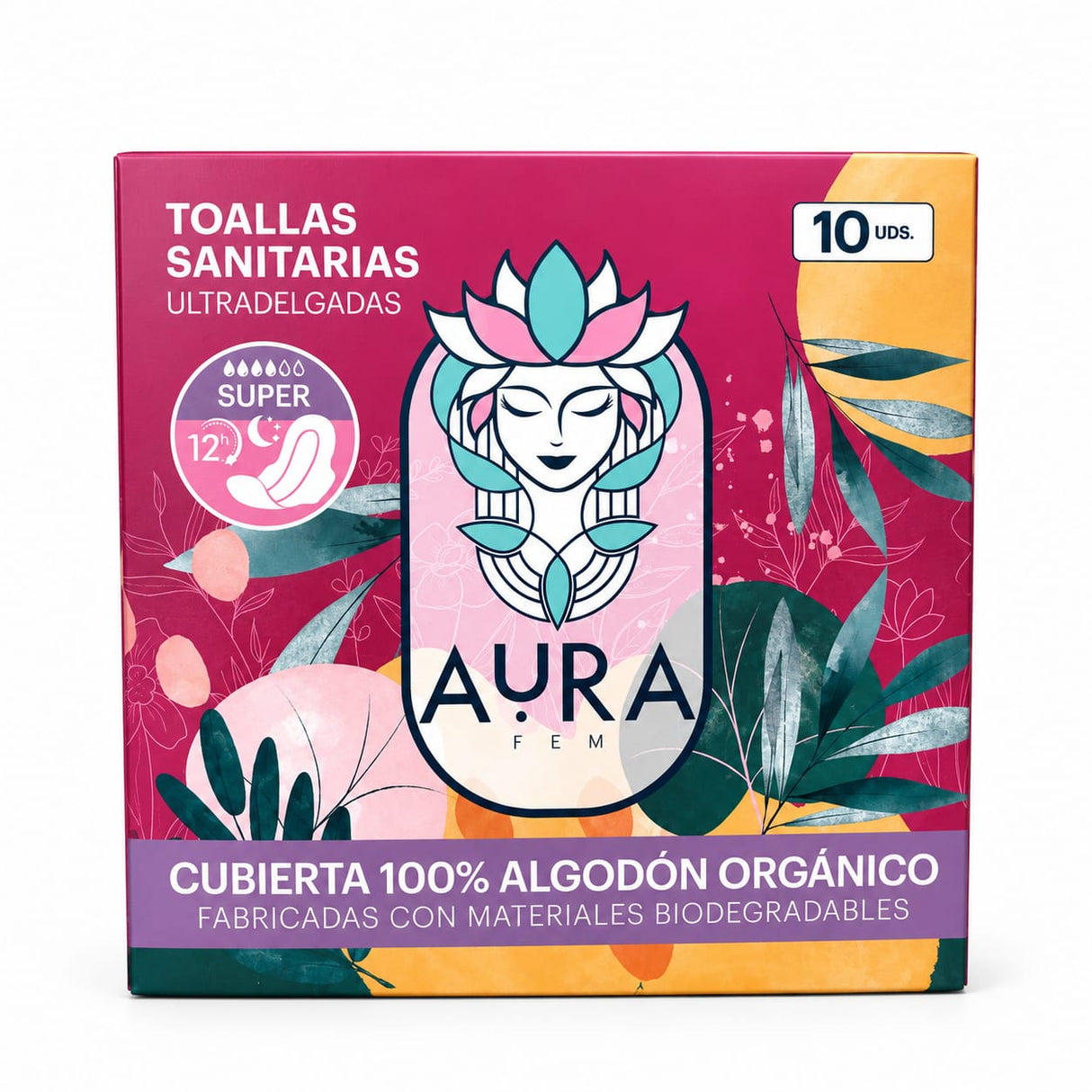 TOALLAS SANITARIAS NOCTURNAS AURA 10 UNIDADES