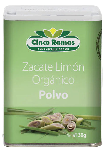 ZACATE LIMÓN MOLIDO ORGÁNICO CINCO RAMAS 30G