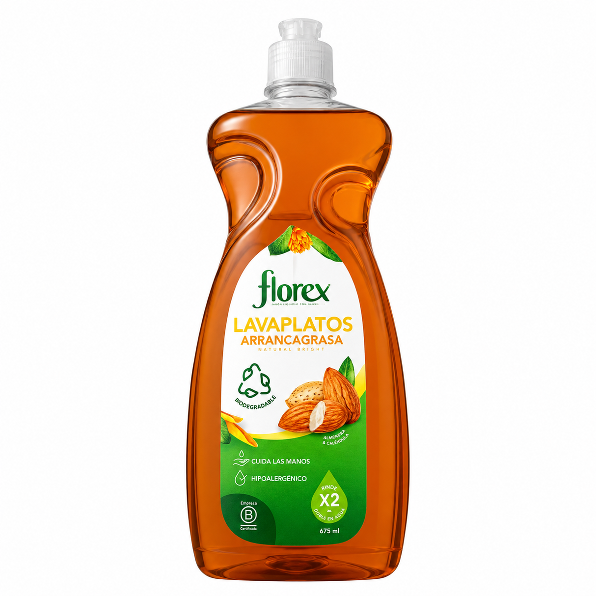 LAVAPLATOS ARRANCAGRASA ALMENDRA FLOREX 675 ML