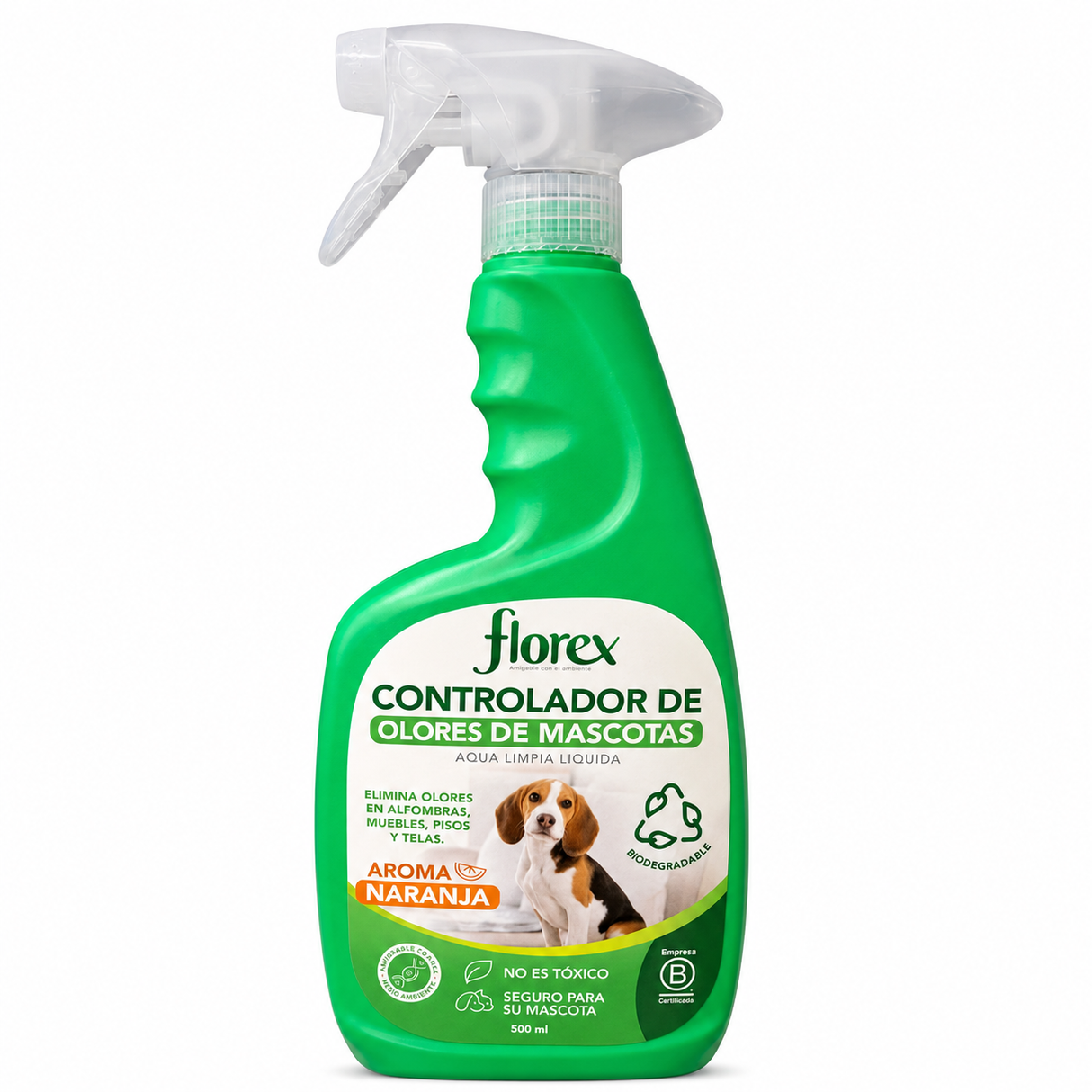 CONTROLADOR DE OLORES DE  MASCOTAS FLOREX 500ML