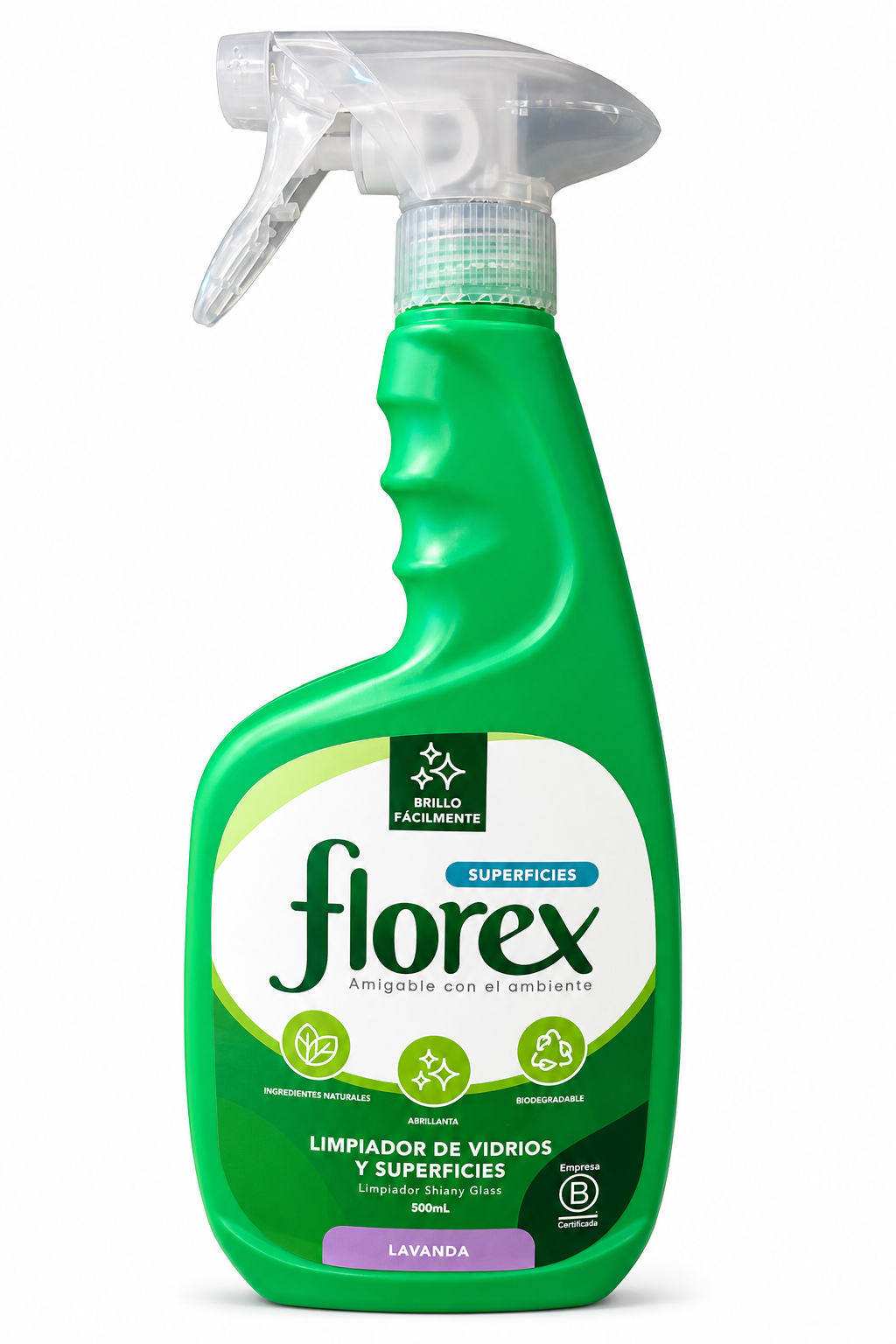 LIMPIADOR DE VIDRIOS Y SUPERFICIES FLOREX 500ML