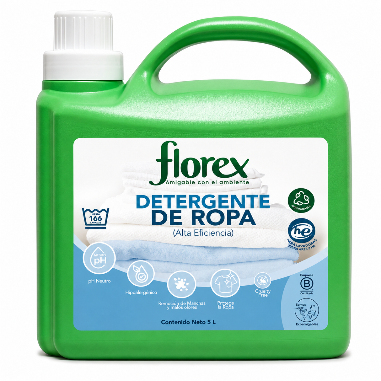 DETERGENTE PARA ROPA FLOREX 5L