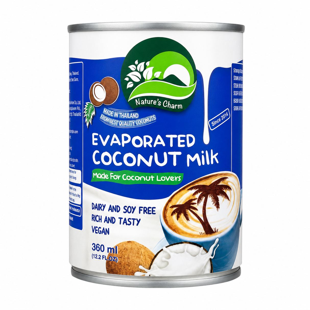 LECHE EVAPORADA COCO NATURES CHARM 360ML