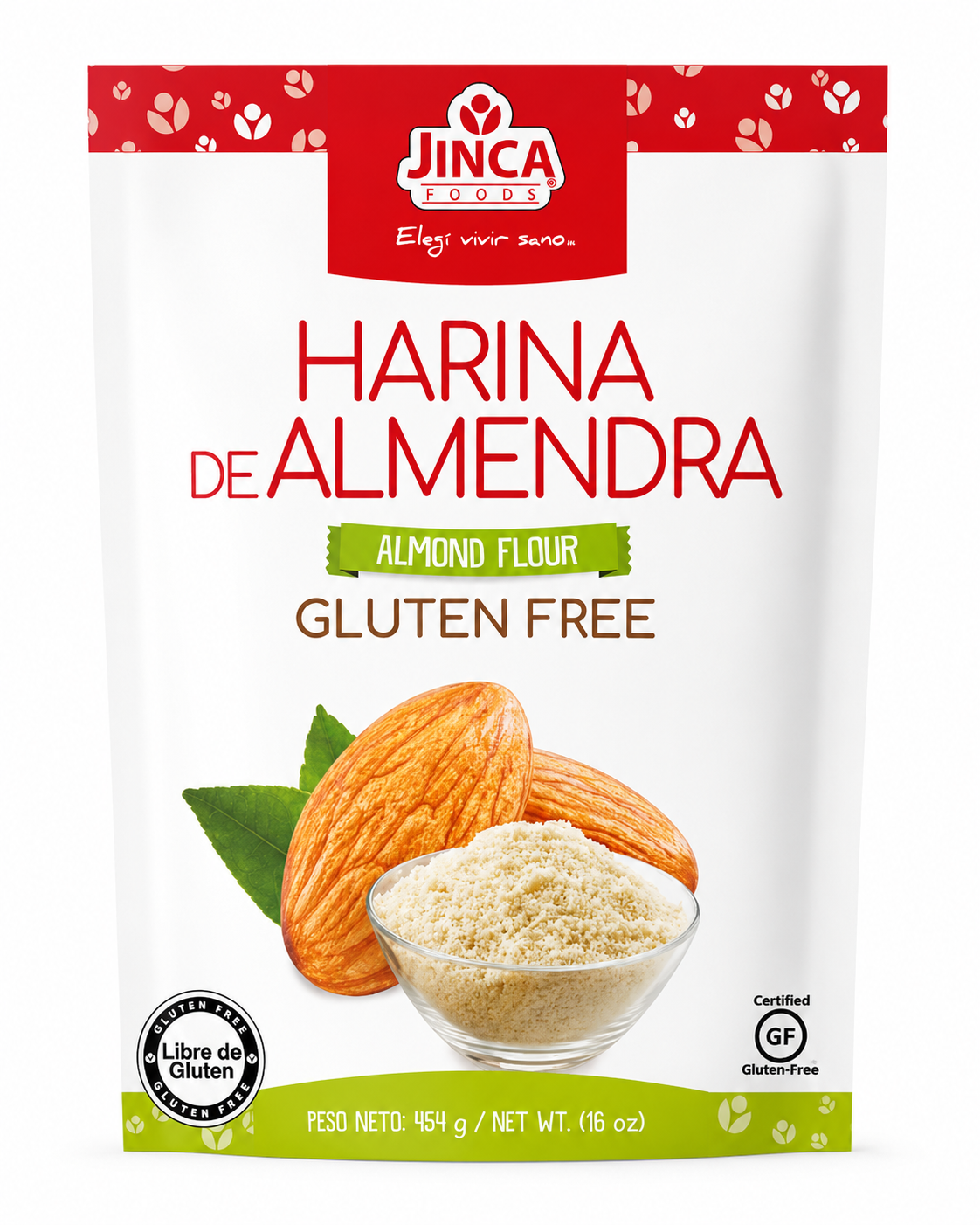 HARINA DE ALMENDRA GLUTEN FREE JINCA 454G