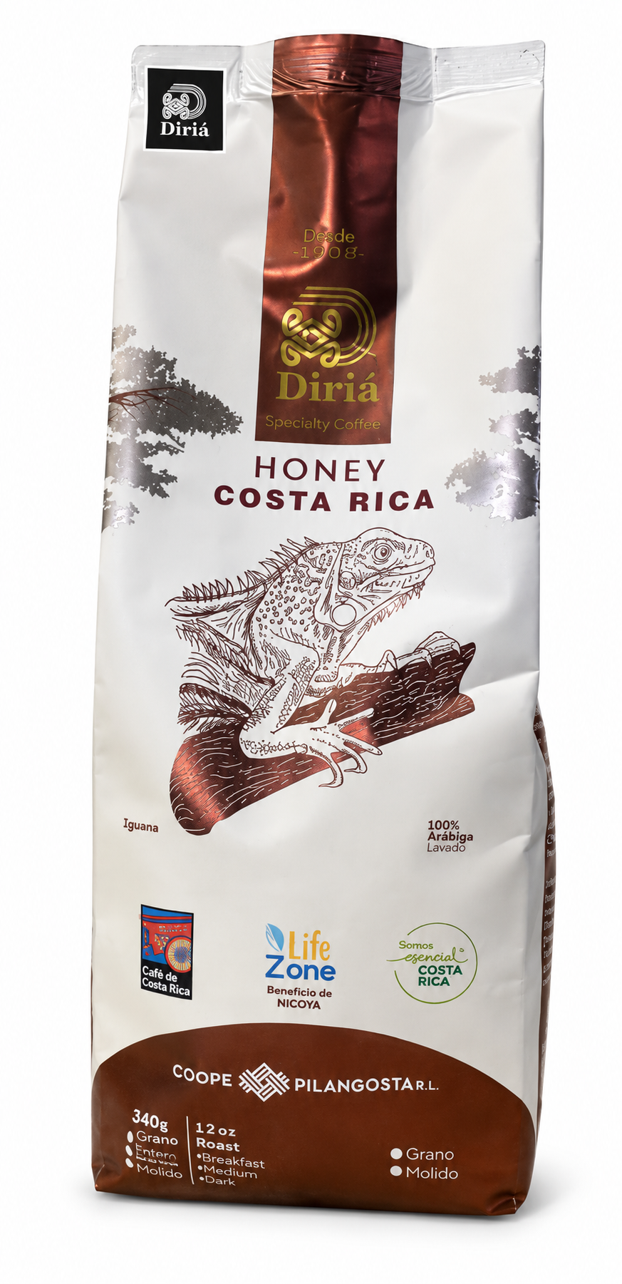 CAFÉ MOLIDO  HONEY MEDIO IGUANA DIRIÁ 340G