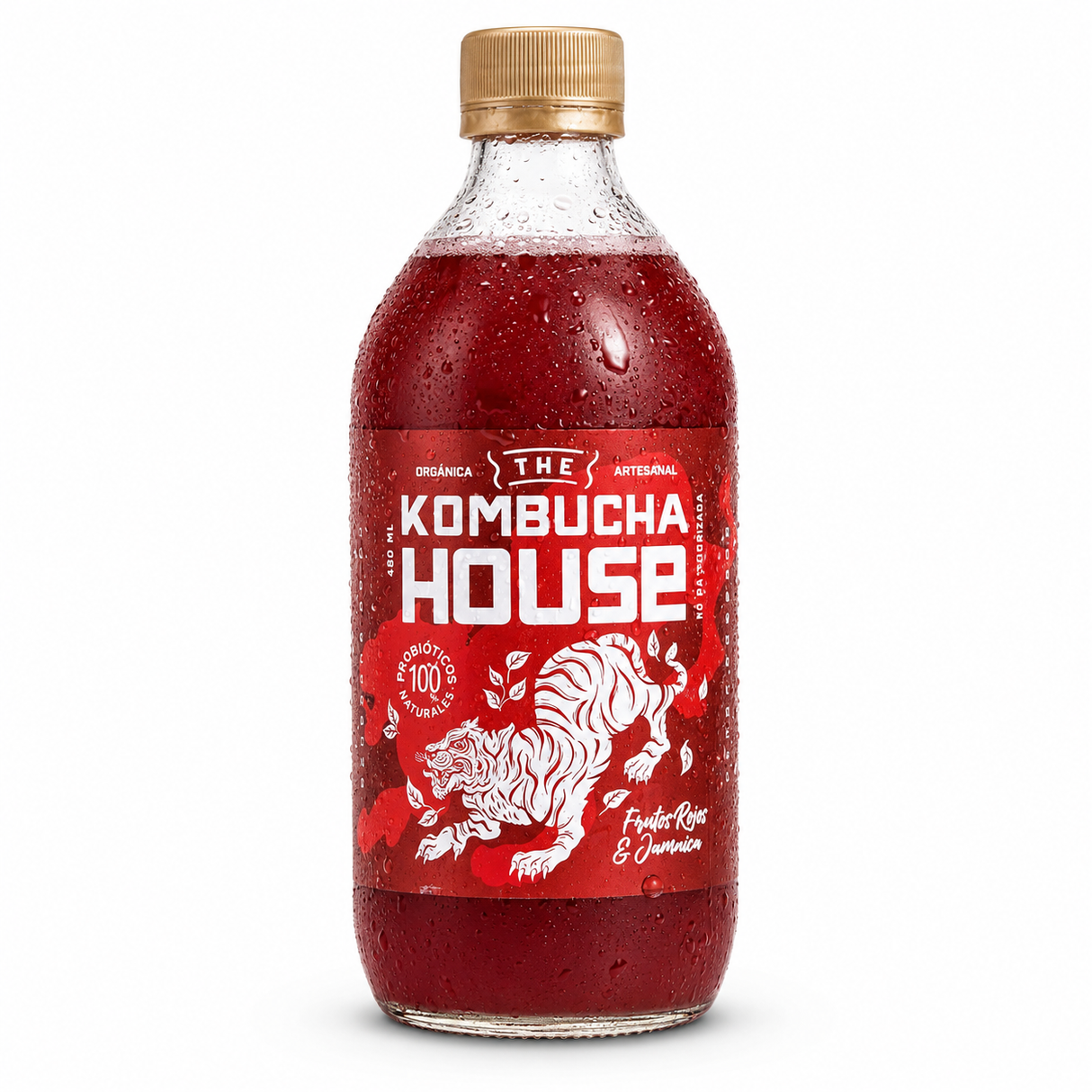 KOMBUCHA HOUSE FRUTOS ROJOS JAMAICA BOTELLA 480ML