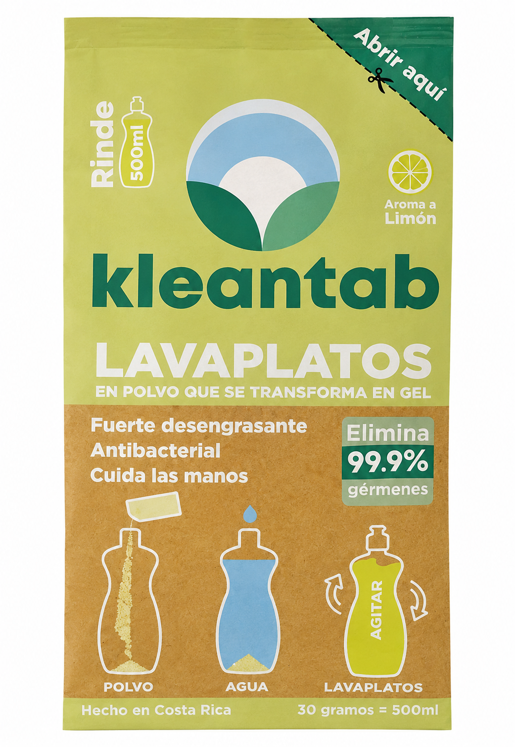 DETERGENTE LAVAPLATOS EN POLVO KLEANTAB 30G