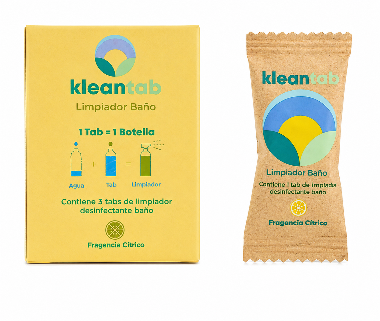 TABLETAS LIMPIADOR BAÑO CITRICO KLEANTAB 3 UNIDADES
