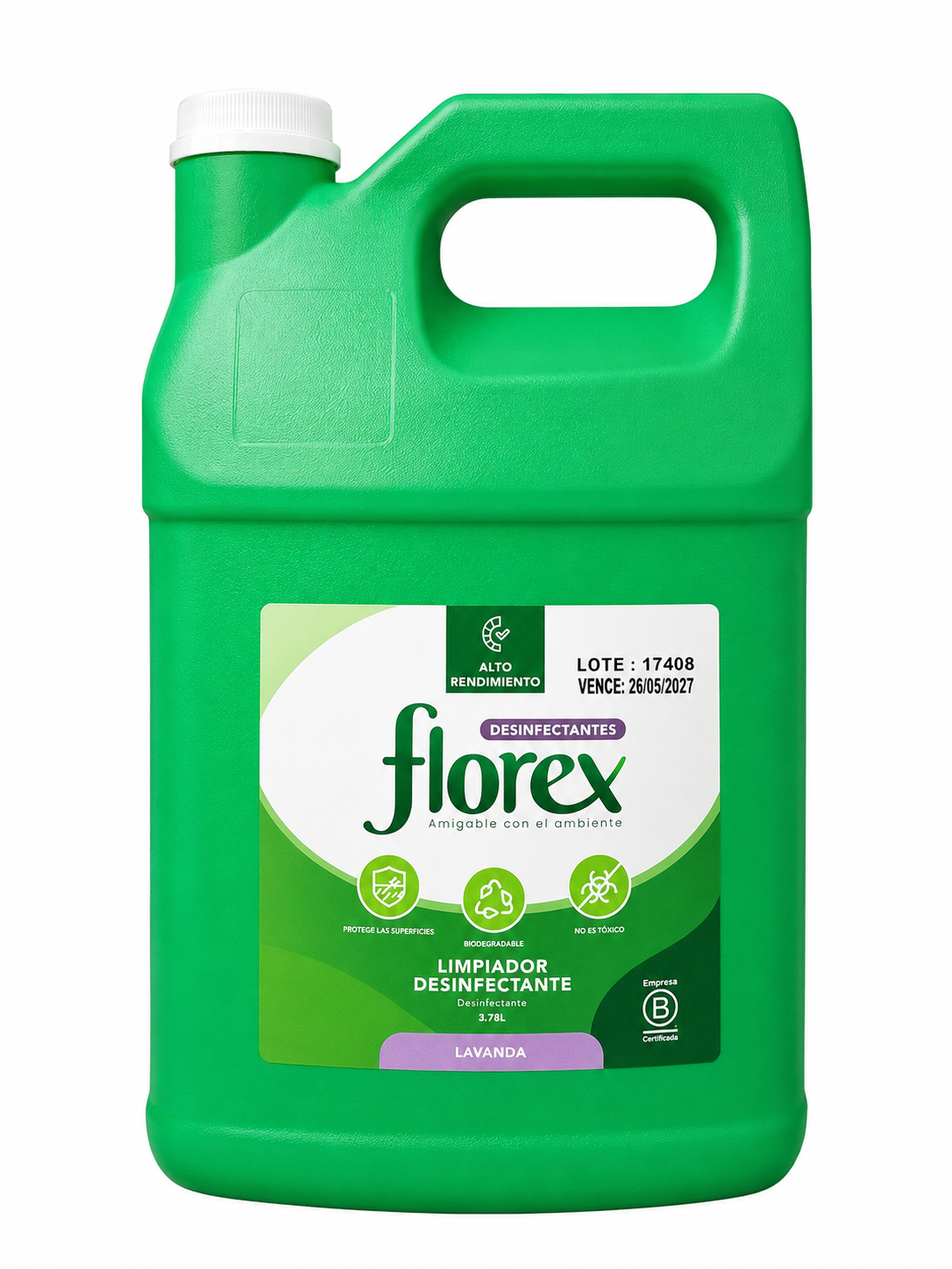 LIMPIADOR DESINFECTANTE LAVANDA FLOREX 3L