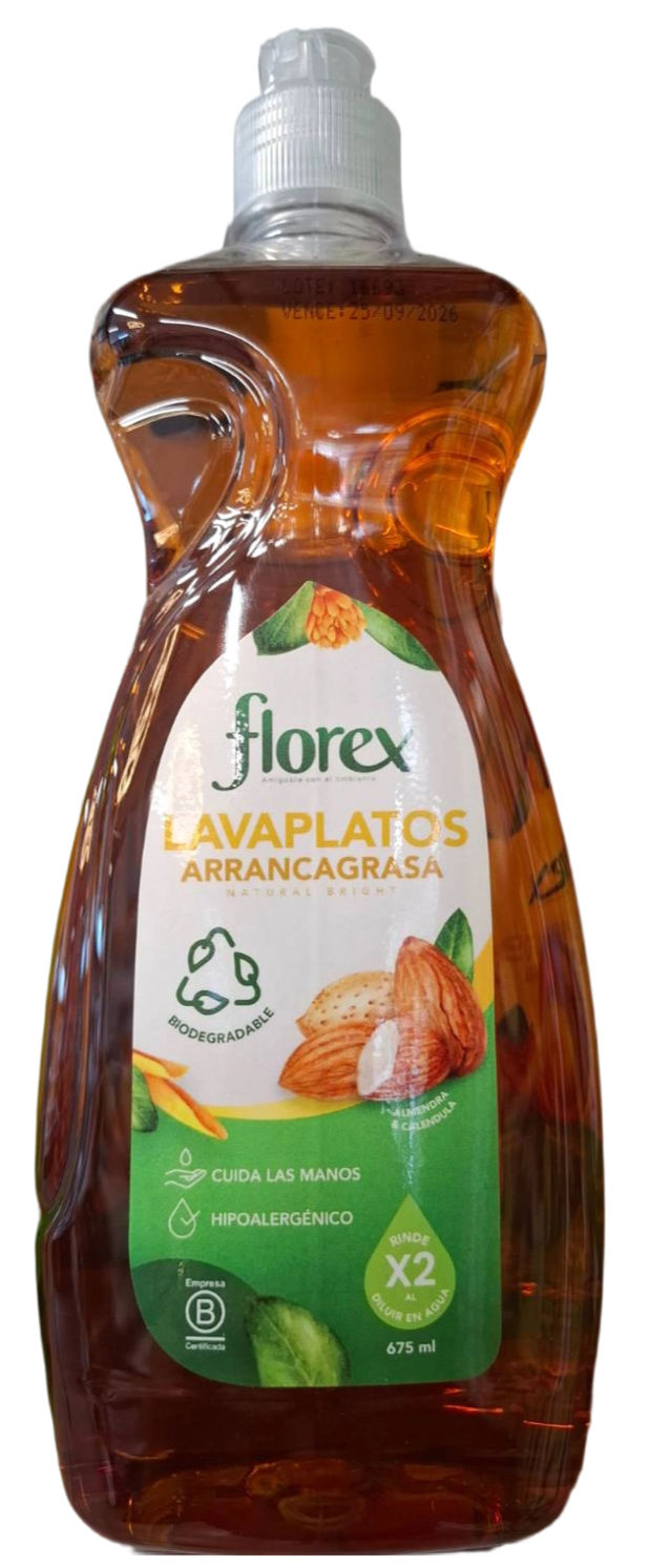 LAVAPLATOS ARRANCAGRASA ALMENDRA FLOREX 675 ML