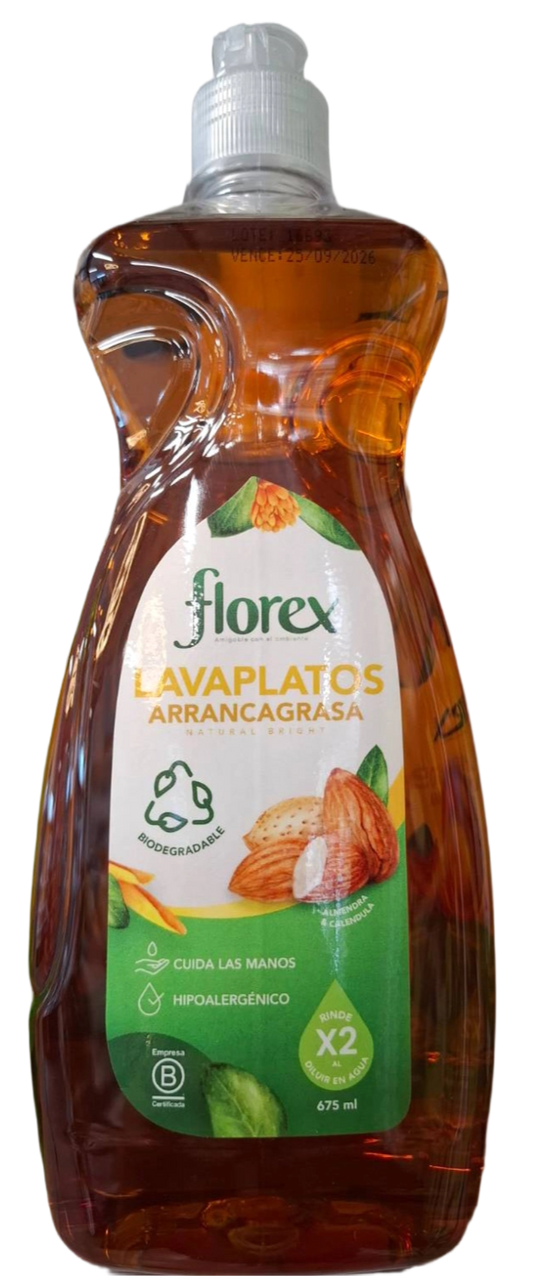 LAVAPLATOS ARRANCAGRASA ALMENDRA FLOREX 675 ML