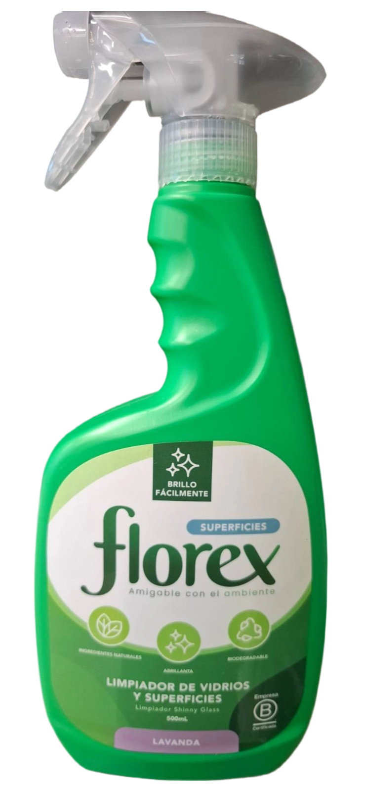 LIMPIADOR DE VIDRIOS Y SUPERFICIES FLOREX 500ML