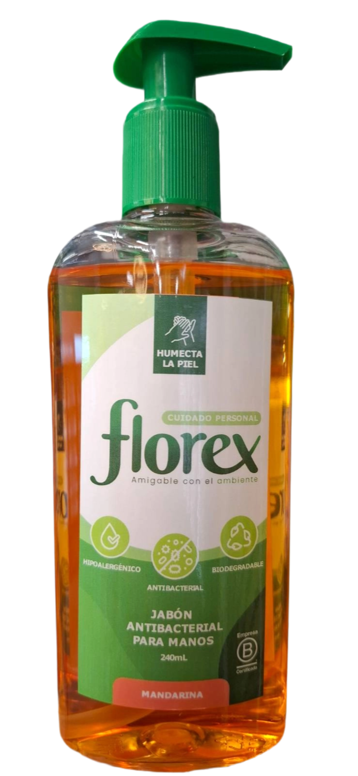 JABON ANTIBACTERIAL MANOS FLOREX MANDARINA 240ML