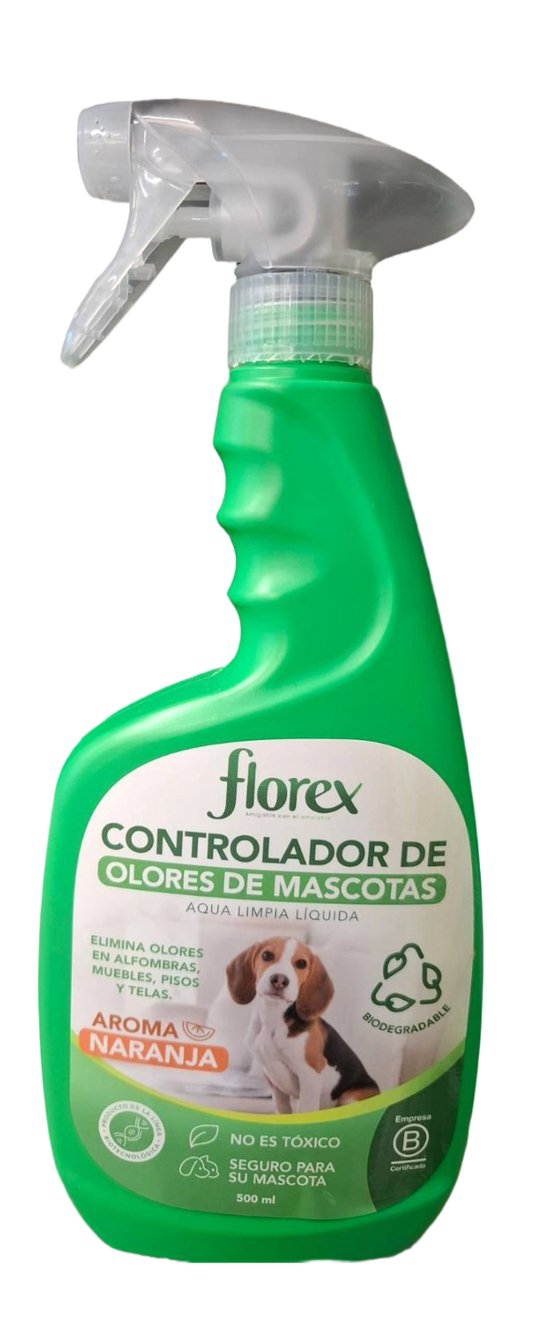 CONTROLADOR DE OLORES DE  MASCOTAS FLOREX 500ML
