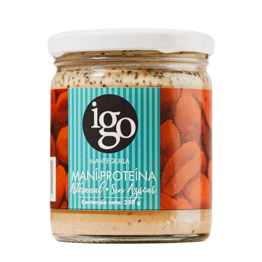 MANTEQUILLA DE MANÍ- PROTEÍNA IGO 250G