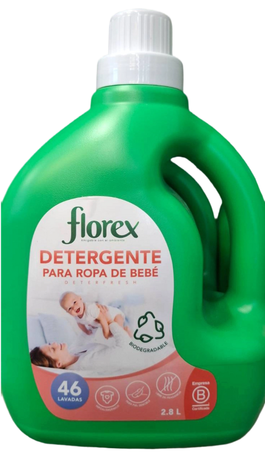 DETERGENTE ROPA DE BEBE SIN AROMA FLOREX 2.8L